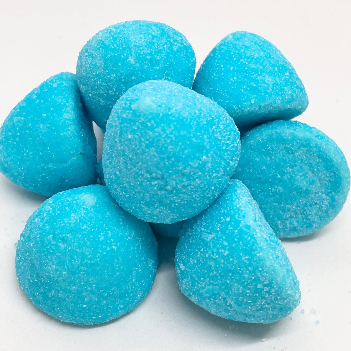 Our Blue Paintballs offer a combination of sugar coated raspberry and vanilla flavoured marshmallows. 