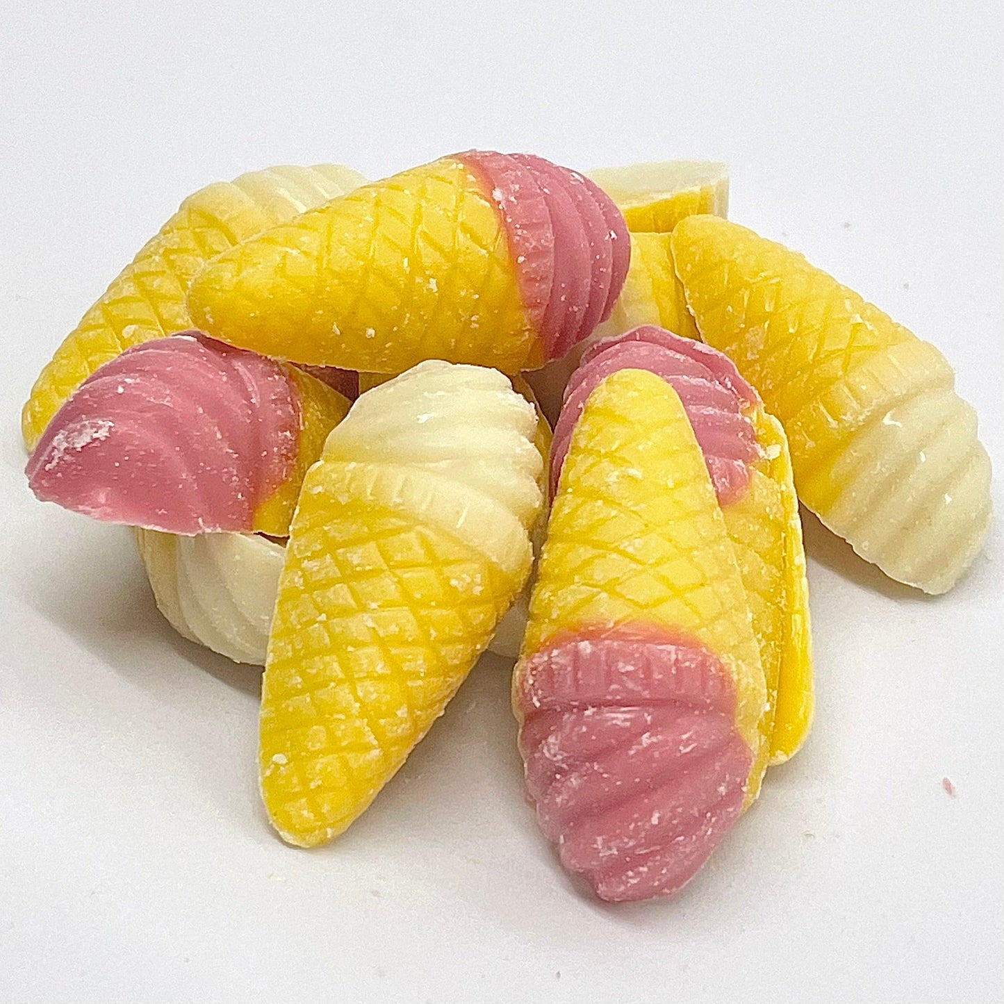 Candy Cones are the perfect treat for any sweet tooth. These adorable mini ice cream cones are crafted from mouth-watering strawberry and vanilla candy, offering an irresistible combination of flavours. Shop now at That Sweet Place