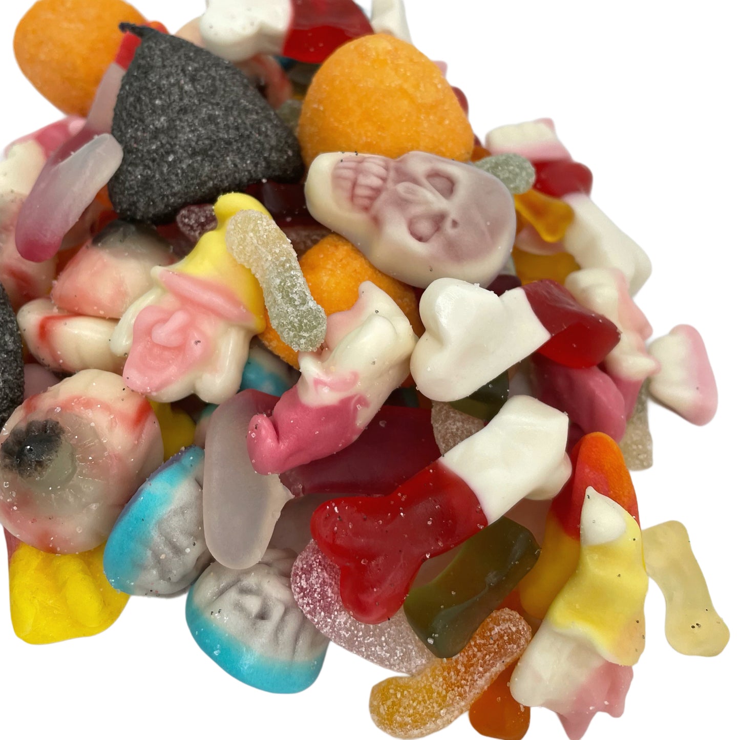 a spooky sweet mix to get you ready for any halloween event, skulls, teeth,bones, eyes to name a few. available now at that sweet place