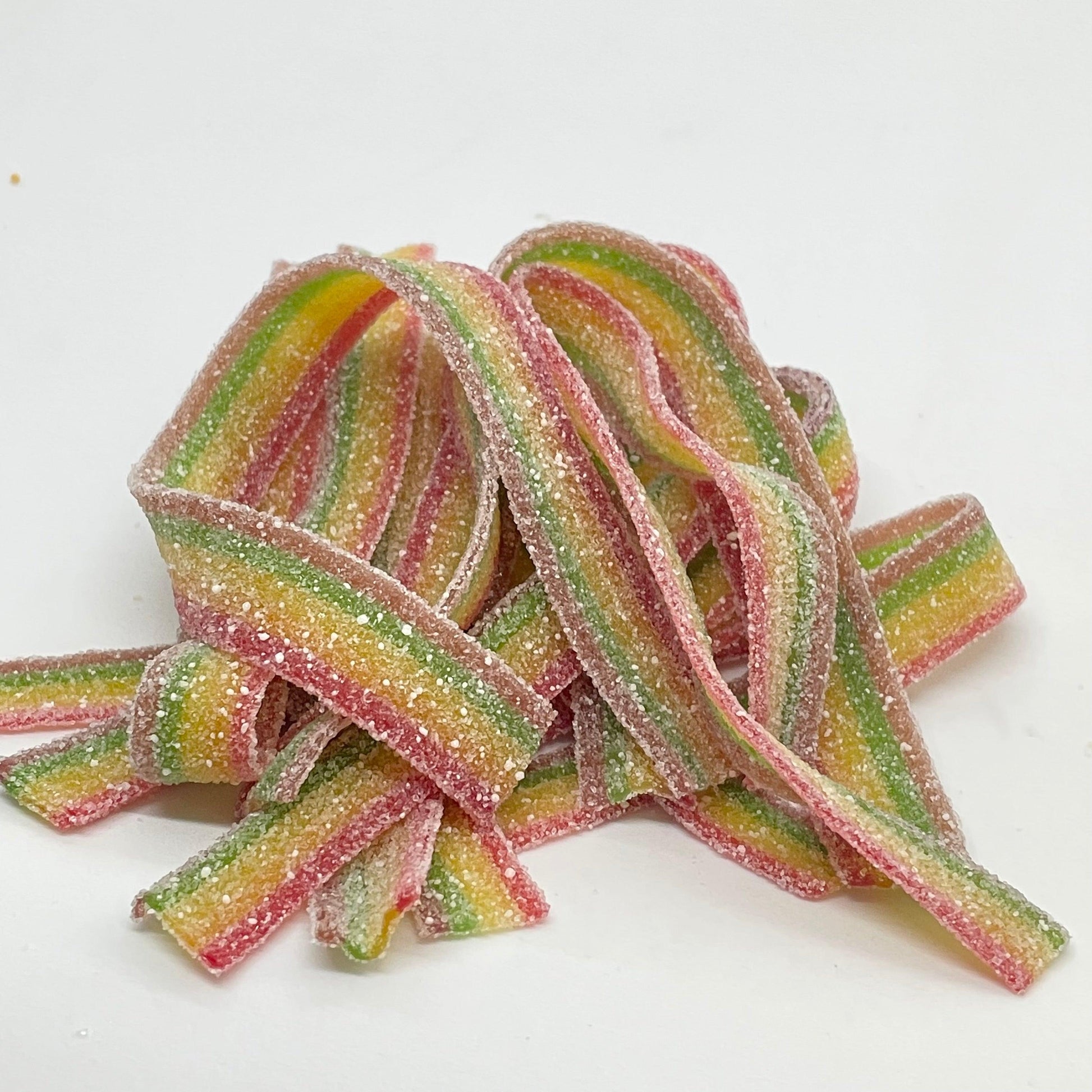 Rainbow Belts are the perfect blend of irresistible fruit flavours and a sweet sugar coating. Indulge in these chewy treats and taste the rainbow with every bite. Satisfy your sweet tooth with our delicious and colourful Rainbow Belts.